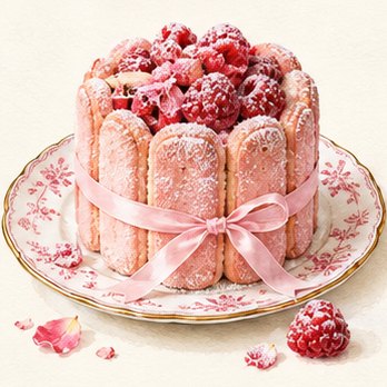 Illustration: Pink Reims biscuit cake