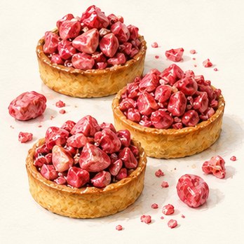 Illustration: Pink praline tartlets