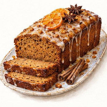 Illustration: Soft honey spice loaf