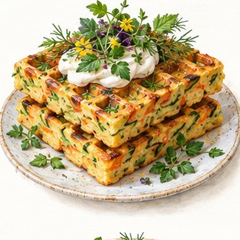 Illustration: Savoury vegetable waffles