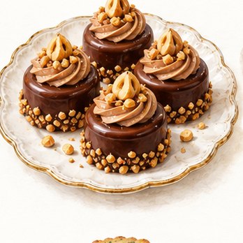 Illustration: Peanut pralines with almond cream