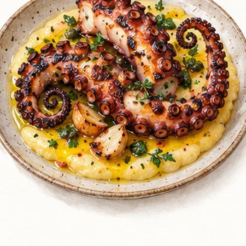 Illustration: Tender grilled octopus