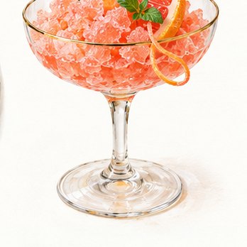 Illustration: Grapefruit granita with Champagne