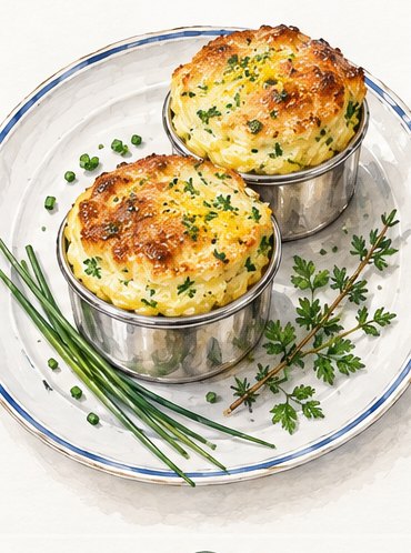 Illustration: Herb soufflé eggs
