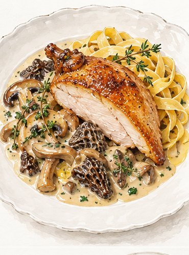 Illustration: Guinea fowl with ratafia